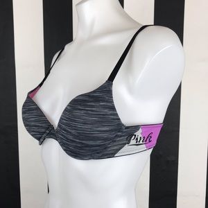 PINK VS Gray Wear Everywhere Push Up Bra